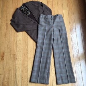 Ann Taylor Brown Plaid Dress Pants - Size 00P